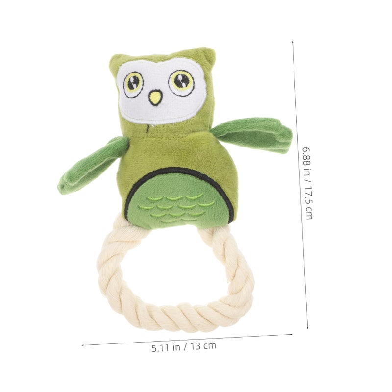 Interactive Plush Owl Toy With Realistic Sounds And Cotton Rope For Dogs And Cats - Image 3