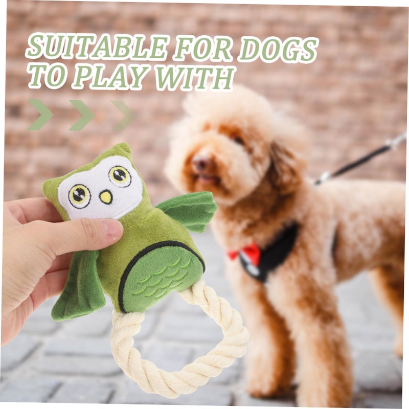 Interactive Plush Owl Toy With Realistic Sounds And Cotton Rope For Dogs And Cats - Image 4