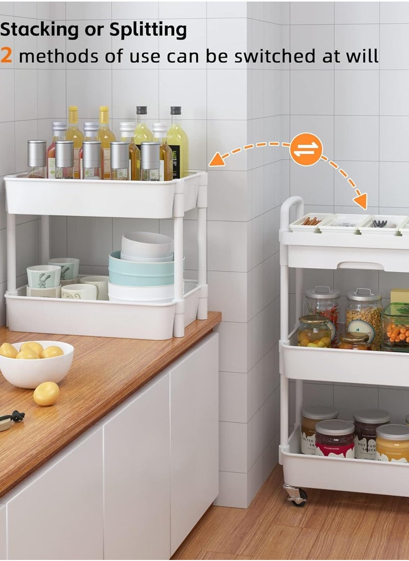 3-Tier Rolling Utility Cart with Drawer,Multifunctional Storage Organizer with Plastic Shelf & Metal Wheels,Storage Cart for Kitchen,Bathroom,Living Room,Office,White - pzsku/Z23131DD29CBB026E7F58Z/45/_/1709712789/f6765e7f-bc8b-4713-ba24-22a6f8523f79
