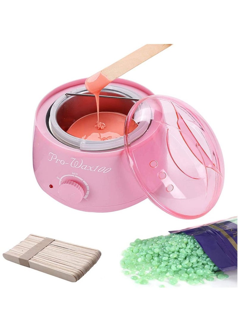 Pro Wax 100 طقم إزالة الشعر الكهربائي المحمول للوجه والجسم للواكس في السبا أو الواكس الذاتي في المنزل للفتيات والنساء والرجال باللون الوردي - Image 2