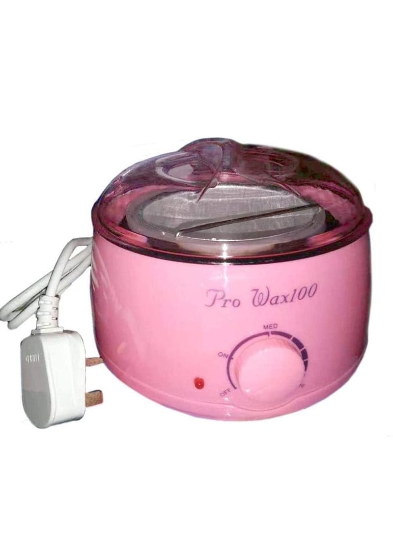 Pro Wax 100 طقم إزالة الشعر الكهربائي المحمول للوجه والجسم للواكس في السبا أو الواكس الذاتي في المنزل للفتيات والنساء والرجال باللون الوردي - Image 1