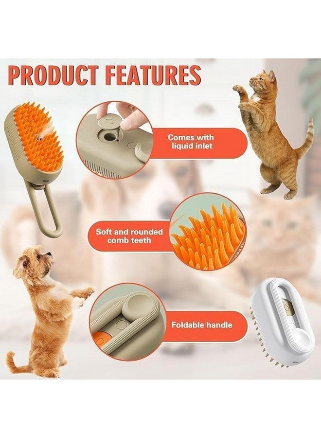 AVNISH Pet Steam Brush for Dog Cat 3 in 1 Pet Hair Removal Comb for Dogs Silicone Massage Comb For Shedding Multifunctional Water Brush Spa for Dogs USB Rechargeable Steamy Handle Cat Brush for Pet - Image 4