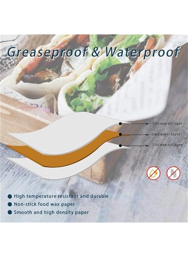 Beauenty Parchment Paper Sheets 100 Sheets Wax Paper for Baking Sandwiches Wrapping Paper, Greaseproof Non-Stick Packaging Paper for Picnic, Party - Image 4