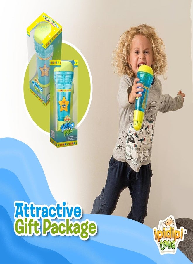 IPIDIPI TOYS Echo Microphone for Kids, Magic Microphone for Toddlers with Multicolored Flashing Light - Speech Therapy and Retro Gift Mic Toy for Boys (Blue/Yellow) - Image 3