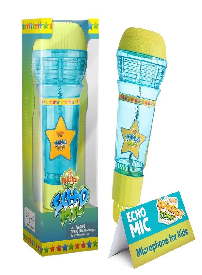IPIDIPI TOYS Echo Microphone for Kids, Magic Microphone for Toddlers with Multicolored Flashing Light - Speech Therapy and Retro Gift Mic Toy for Boys (Blue/Yellow) - Image 1