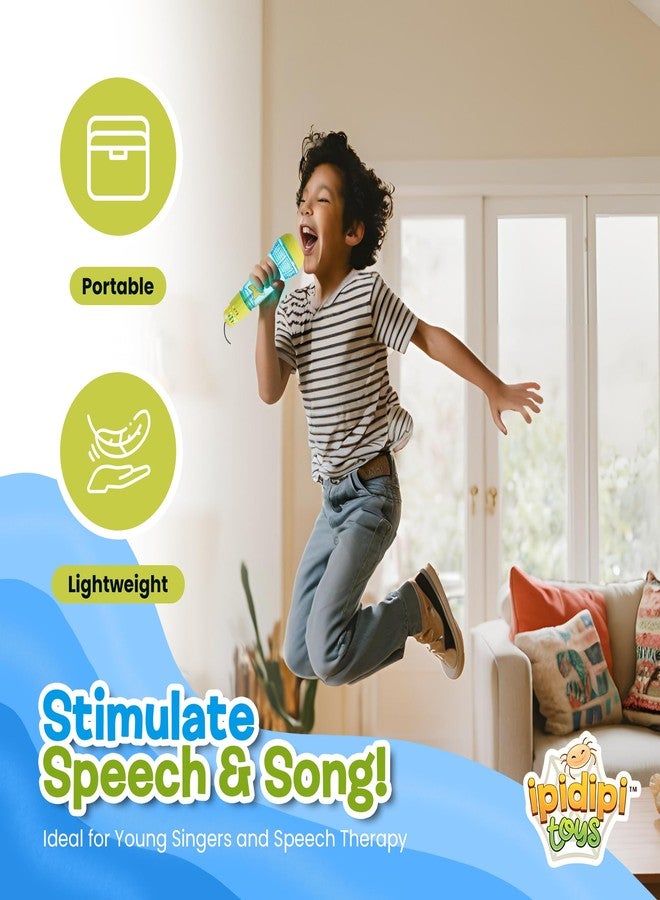 IPIDIPI TOYS Echo Microphone for Kids, Magic Microphone for Toddlers with Multicolored Flashing Light - Speech Therapy and Retro Gift Mic Toy for Boys (Blue/Yellow) - Image 5