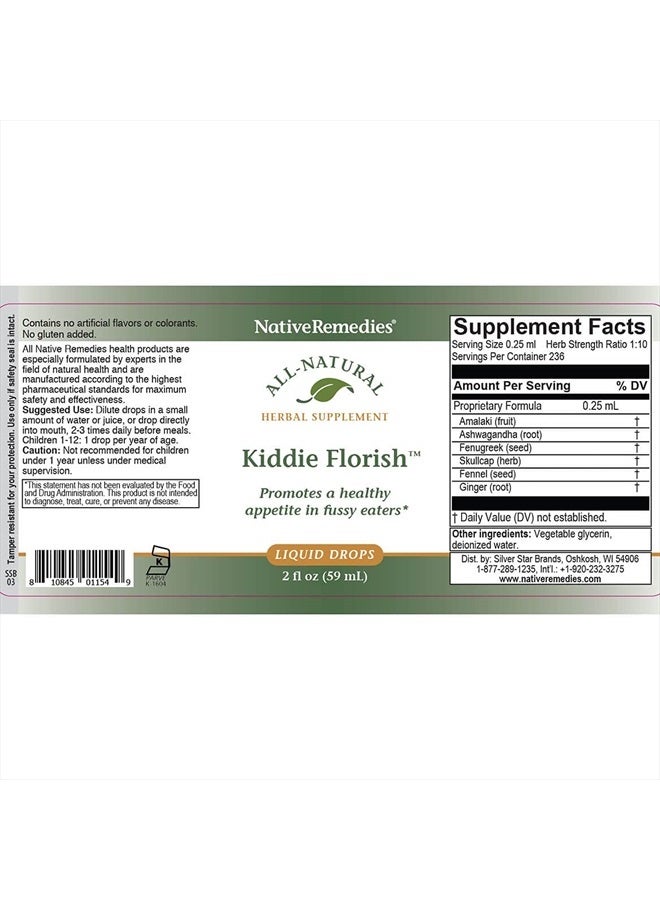 Native Remedies كيددي فلورش - مكمل عشبي طبيعي بالكامل يعزز الشهية الصحية لدى الأطفال الانتقائيين - 59 مل - Image 5