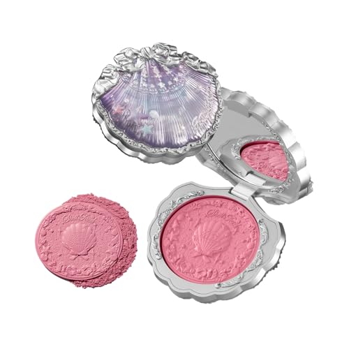 Flower Knows Shells Jewel Collection Silk Satin BlushShimmery Cool Berry Pink Powder Blush for CheeksBuildable Blendable Face MakeupSoft LongLasting018 Oz02 Luna Pearl - Image 1