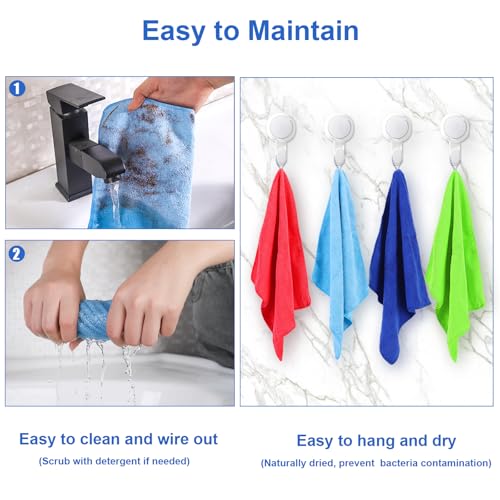 ovwo 12Pcs Premium Microfiber Cleaning Cloths - Highly Absorbent, Lint Free, Streak Free, Micro Fiber Cleaning Towels, Dish Cloth, Wash Clothes, Size: 12" X 12" Especially for Kitchen, Home - Image 5