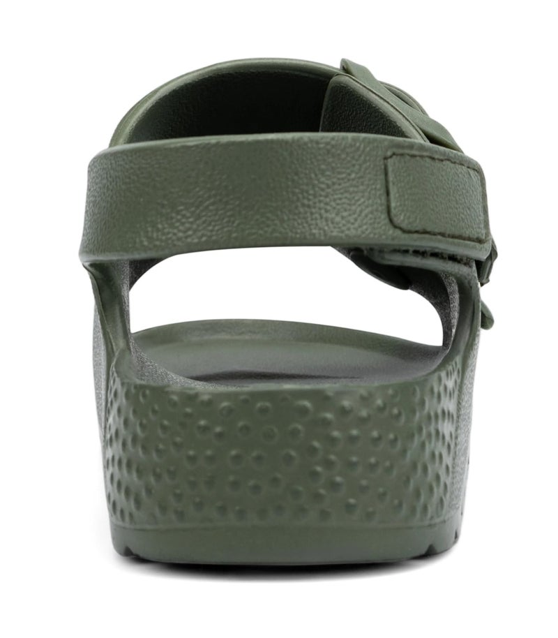 ChayChax Toddler Boys Girls Double Buckle Sandals Children's Adjustable Back Strap Water Sandal, Army Green, 6 Toddler - Image 5