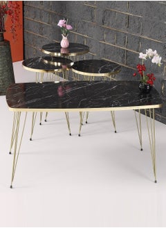 LHFHOMT LHFHOMT-4 Piece COFFEE TABLE Living Room Table Set,1 Coffee Table and 3 Nesting Tables, Free Fixing )for Bedside Table, Living Room, Bedroom,Sofa Side  - Image 1