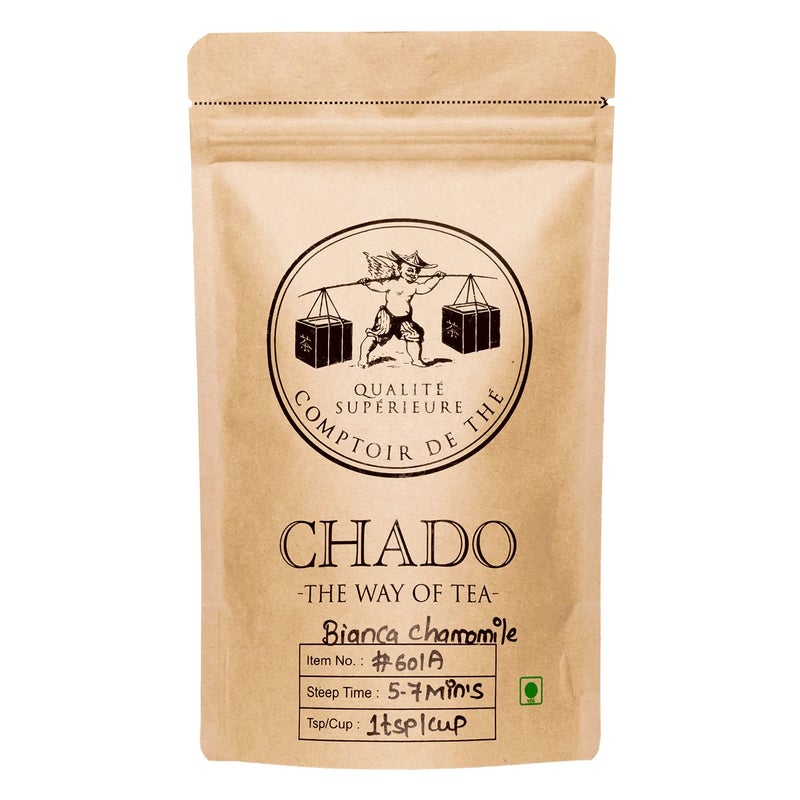 Chado Tea Bianca Chamomile Blend (50 g) |Makes 15 Cups|1 Infused|Loose Leaf Tea|Fresh Herbal Tea - Image 2