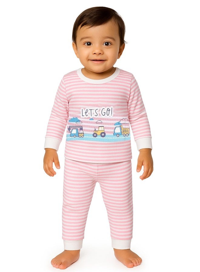 BODYCARE Unisex Baby Thermal Top & Bottom Set (New Born to 18 Months) (1, Light Pink, 3-6M) - Image 1