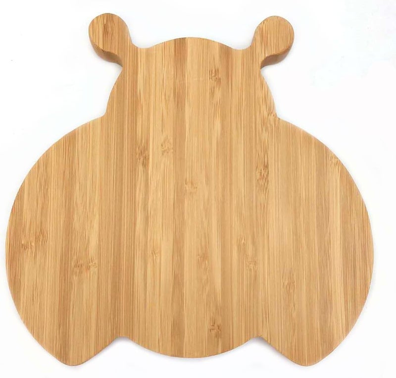 JB HOME COLLECTION 4916 أطباق طعام من الخيزران للوجبات الخفيفة والمقبلات والفواكه والخضروات مقسمة إلى أربعة أقسام صديقة للبيئة على شكل خنفساء 8x825 بوصة عبوة واحدة - Image 3