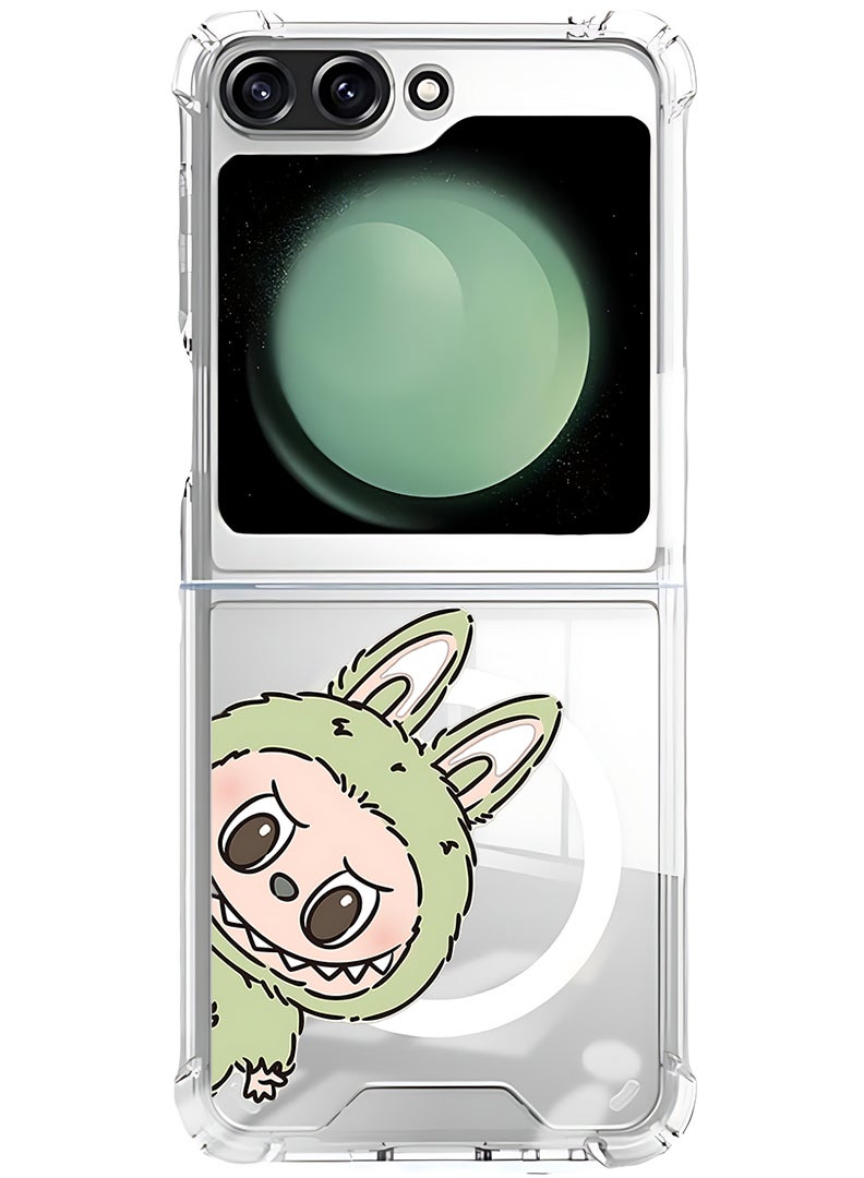 Theodor Magnetic Case for Samsung Galaxy Z Flip 6 Compatible with MagSafe Wireless Charging, Shockproof Phone Bumper Cover Labubu (4)  - Image 1
