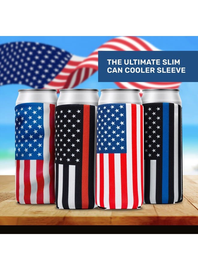 QualityPerfection Slim Can Cooler Sleeves (6 Pack) Insulated, Beer/Energy Drink Neoprene 4mm Thickness Thermocoolers for 12 oz Tall Skinny Beverage - Pattern Design, Ready for Printing (Camo Forest) - Image 3