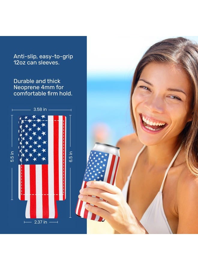 QualityPerfection Slim Can Cooler Sleeves (6 Pack) Insulated, Beer/Energy Drink Neoprene 4mm Thickness Thermocoolers for 12 oz Tall Skinny Beverage - Pattern Design, Ready for Printing (Camo Forest) - Image 2