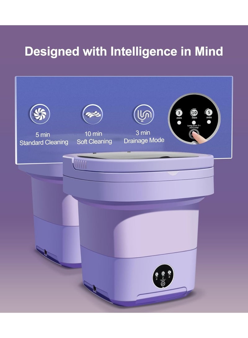 كيمايا غسالة محمولة، غسالة صغيرة، مدمجة، ذات سعة عالية مع 3 أوضاع تنظيف عميق للملابس الداخلية، ملابس الأطفال، أو الأغراض الصغيرة، غسالة قابلة للطي للشقق والسفر - Image 4