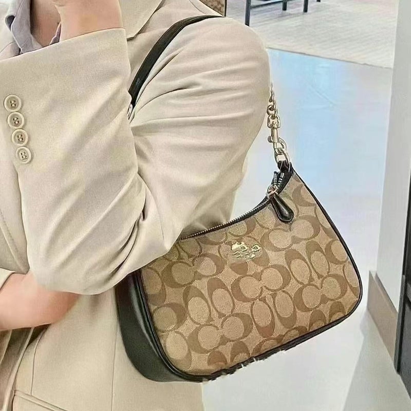 Kou Teri Underarm Bag Single Shoulder Crossbody Portable Fragrant Cloth Lei Classic Printed Chain Bag Commuter Women - Image 1
