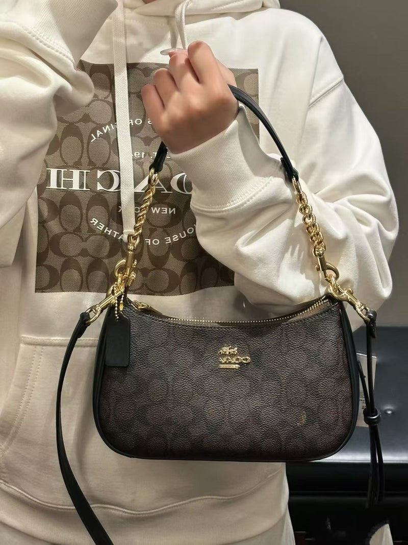 Kou Teri Underarm Bag Single Shoulder Crossbody Portable Fragrant Cloth Lei Classic Printed Chain Bag Commuter Women - Image 4