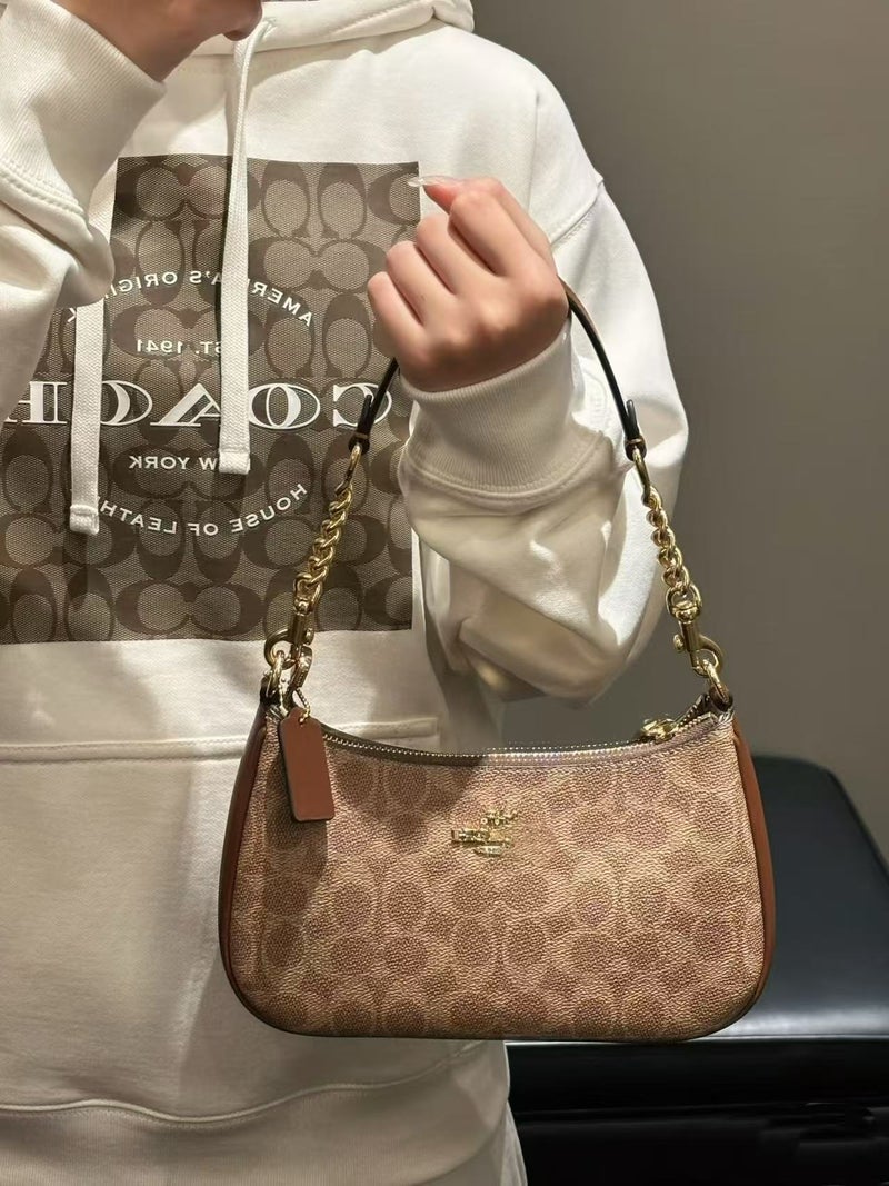 Kou Teri Underarm Bag Single Shoulder Crossbody Portable Fragrant Cloth Lei Classic Printed Chain Bag Commuter Women - Image 5