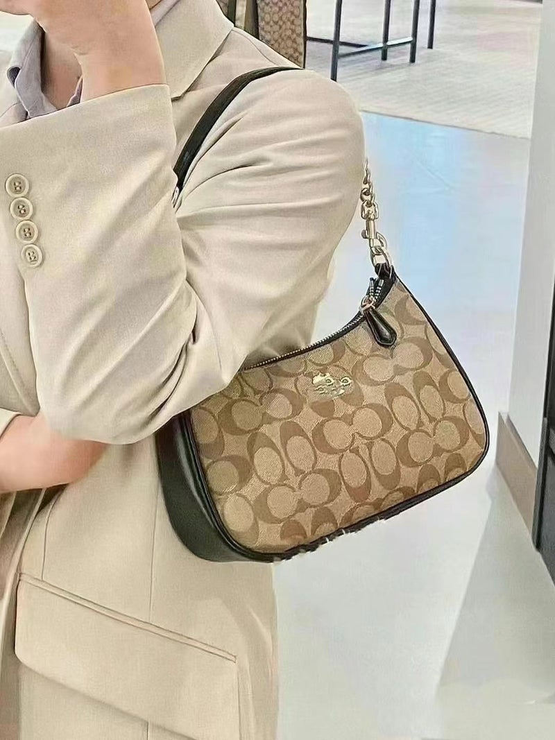Kou Teri Underarm Bag Single Shoulder Crossbody Portable Fragrant Cloth Lei Classic Printed Chain Bag Commuter Women - Image 3