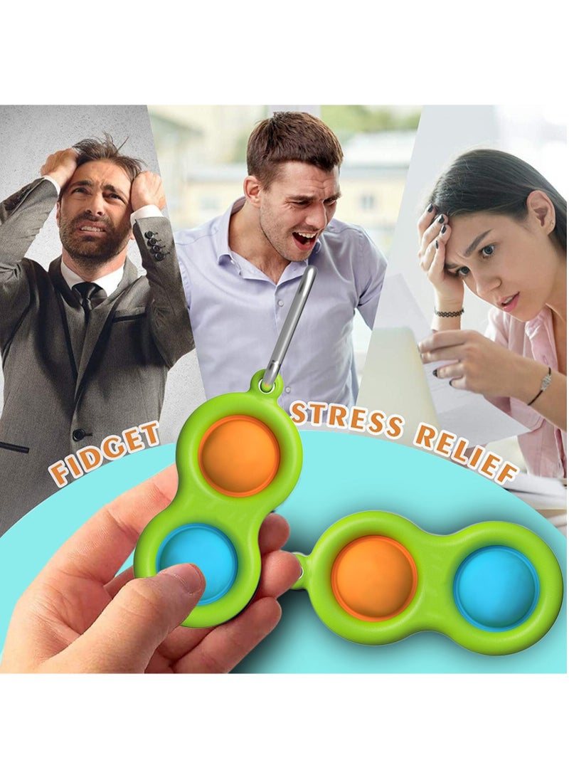 Toyland 10 Pcs Simple Dimple Antistress Sensory Fidget Key Chain Toy Assorted Color  - Image 2