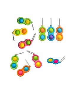 Toyland 10 Pcs Simple Dimple Antistress Sensory Fidget Key Chain Toy Assorted Color  - Image 1
