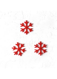 Christmas felt snowflake ornament, red 3 pieces