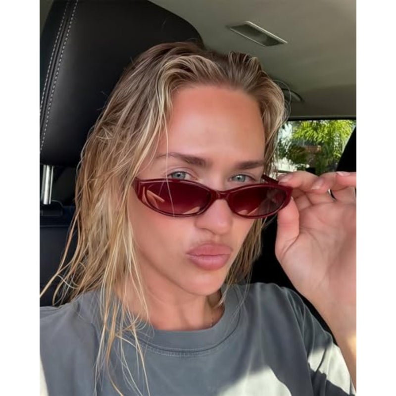 Retro Oval Sunglasses for Women 2026 90s Small Chic Cat Eye Sun Glasses Sunnies Lightweight Shades - Image 2