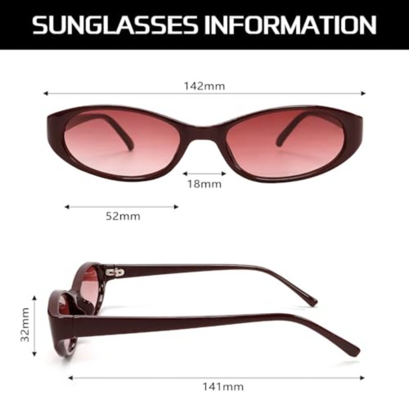 Retro Oval Sunglasses for Women 2026 90s Small Chic Cat Eye Sun Glasses Sunnies Lightweight Shades - Image 5