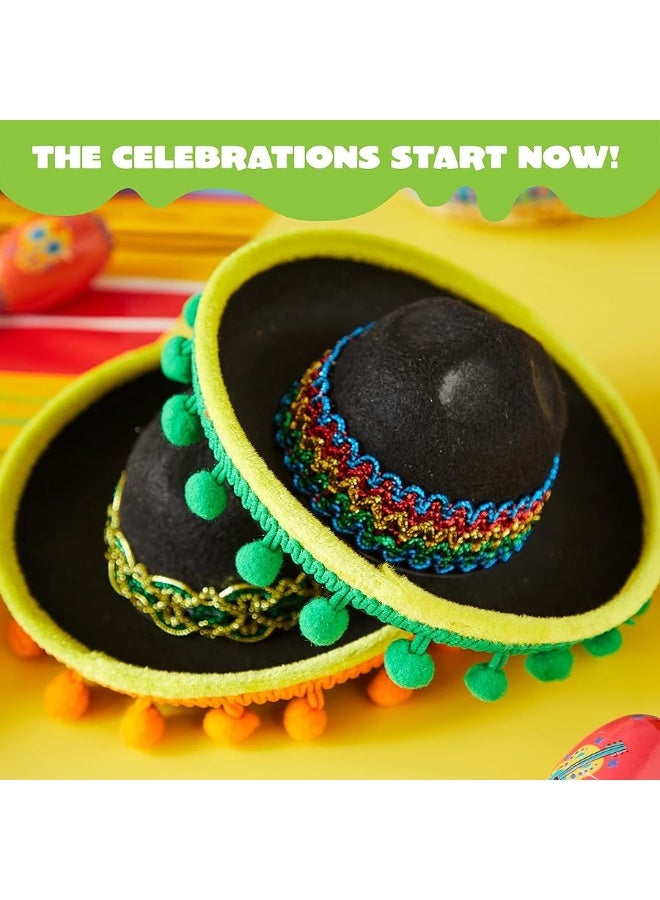 JOYIN 6 PCS Cinco De Mayo Fiesta Fabric and Straw Sombrero Headbands Party Costume for Fun Fiesta Hat Party Supplies, Luau Event Photo Props, Mexican Theme Decorations and Party Favors - Image 4