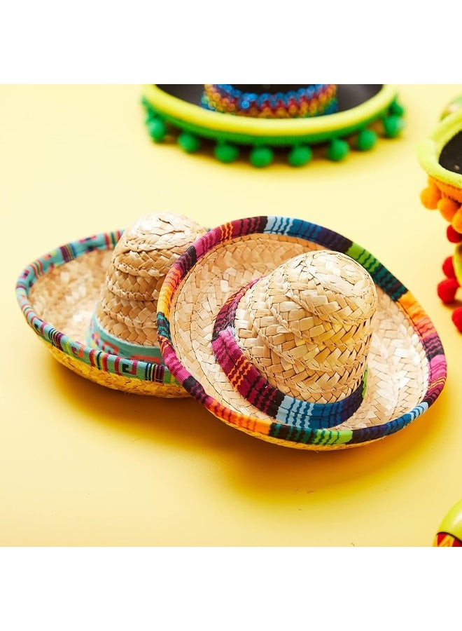 JOYIN 6 PCS Cinco De Mayo Fiesta Fabric and Straw Sombrero Headbands Party Costume for Fun Fiesta Hat Party Supplies, Luau Event Photo Props, Mexican Theme Decorations and Party Favors - Image 5