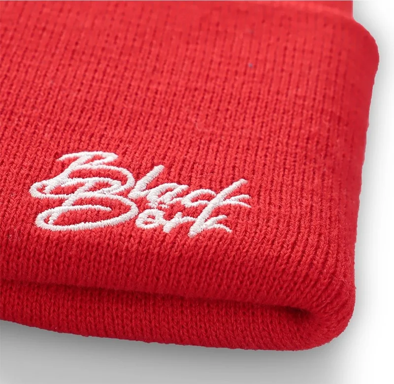 Blackbörk V1 Acrylic Football Player - Unisex Red Beanie with 3 Code Logo