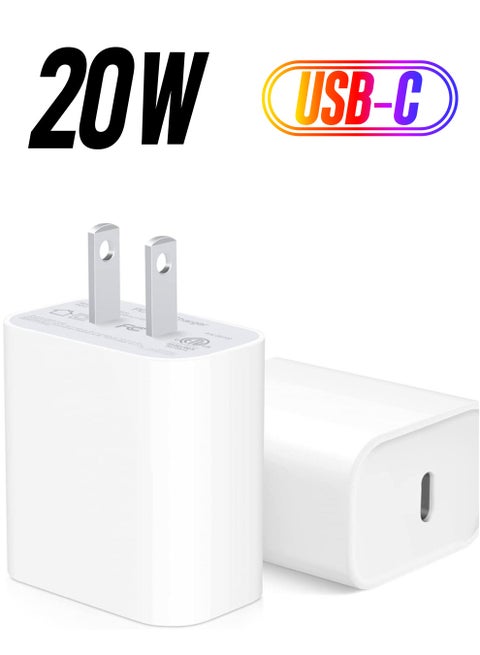 iPhone Fast Charger Block [2 Pack] 20W USB C Wall Charger PD Adapter Compatible with iPhone 14//14 Pro/14 Pro Max/14 Plus/13/12/11/Xs Max/XR/X/SE, iPad Pro/Mini, Galaxy, Google Pixel 5/4/3 and More