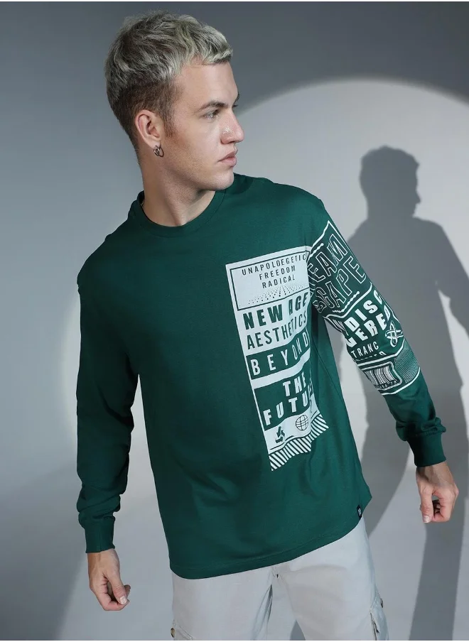 هوبرهولمي Men Forest Green T-Shirts - Casual Look with a Stylish Twist