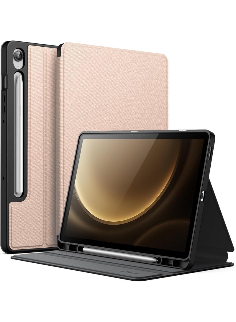 Galaxy Tab S10 Lite / S10 FE / S9 FE 10.9 Inch Slim Folio Protective Case with Pen Holder, Multi-Angle Viewing Case, Rose Gold - Image 1