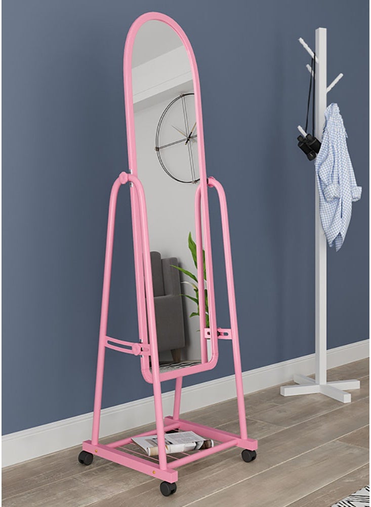 مرآة بطول كامل، 160x31 سم، مرآة أرضية مع عجلات، مرآة كبيرة قائمة بذاتها لغرفة النوم، مرآة كاملة الجسم مع حامل لغرفة المعيشة وغرفة النوم - Image 3