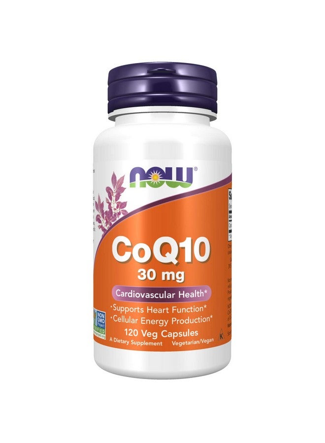 now Supplements Coq10 30 Mg Pharmaceutical Grade Alltrans Form Produced By Fermentation 120 Veg Capsules - Image 2