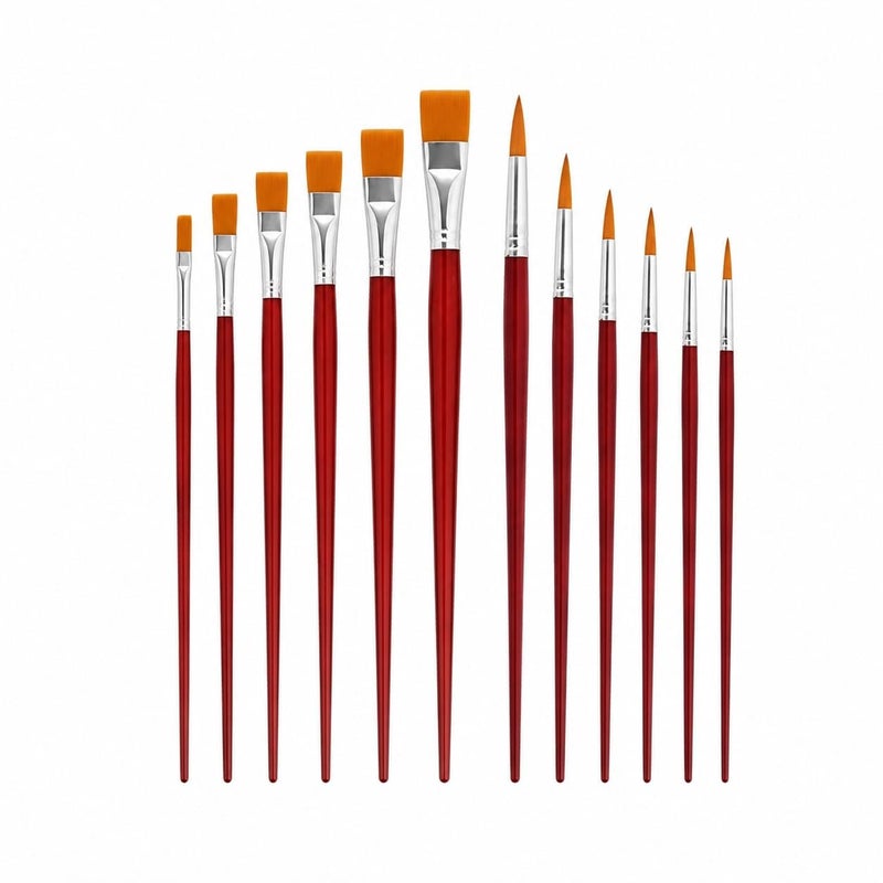 Watercolor & Oil Paint Brushes - 12 Brushes, Different Sizes - Image 2