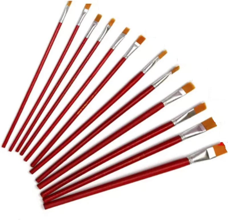 Watercolor & Oil Paint Brushes - 12 Brushes, Different Sizes - Image 1