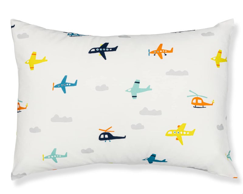 ADDISON BELLE 100 Cotton Toddler Pillowcase by ADDISON BELLE Fits Both 13x18 and 14x19 Pillows Soft Durable Breathable Airplanes 