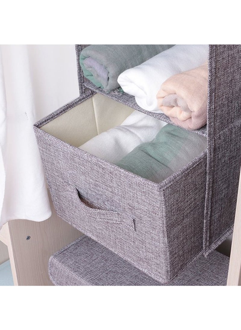 Swift 4-Shelf Hanging Closet Organizer with 1-Drawer Divider Space Saver Foldable for Clothes Shoes, Grey 80x27x22cm  - Image 2