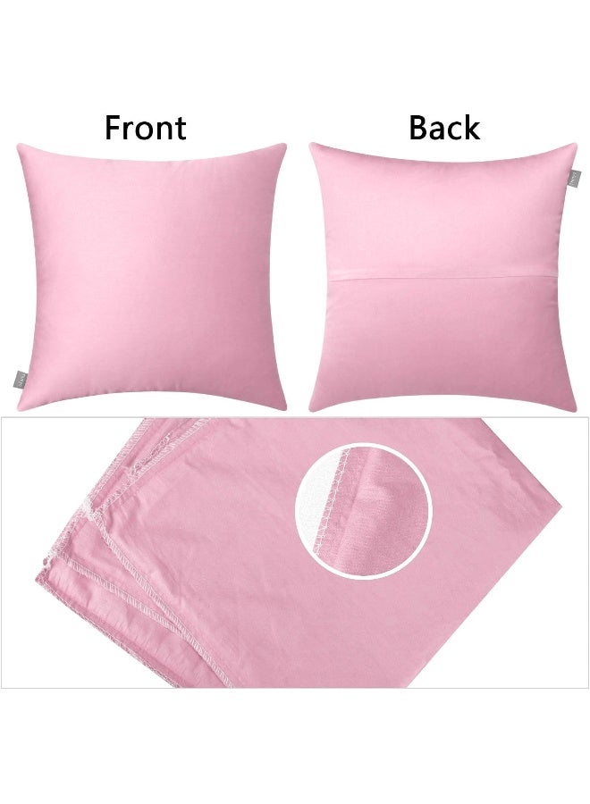 Thmyo 4Pack 100 Cotton Comfortable Solid Decorative Throw Pillow Case Square Cushion Cover Pillowcases Sublimation Blank Valentines Day DIY Pillow Covers for Sofa Bed18x18 inch 45x45cmPink - Image 5