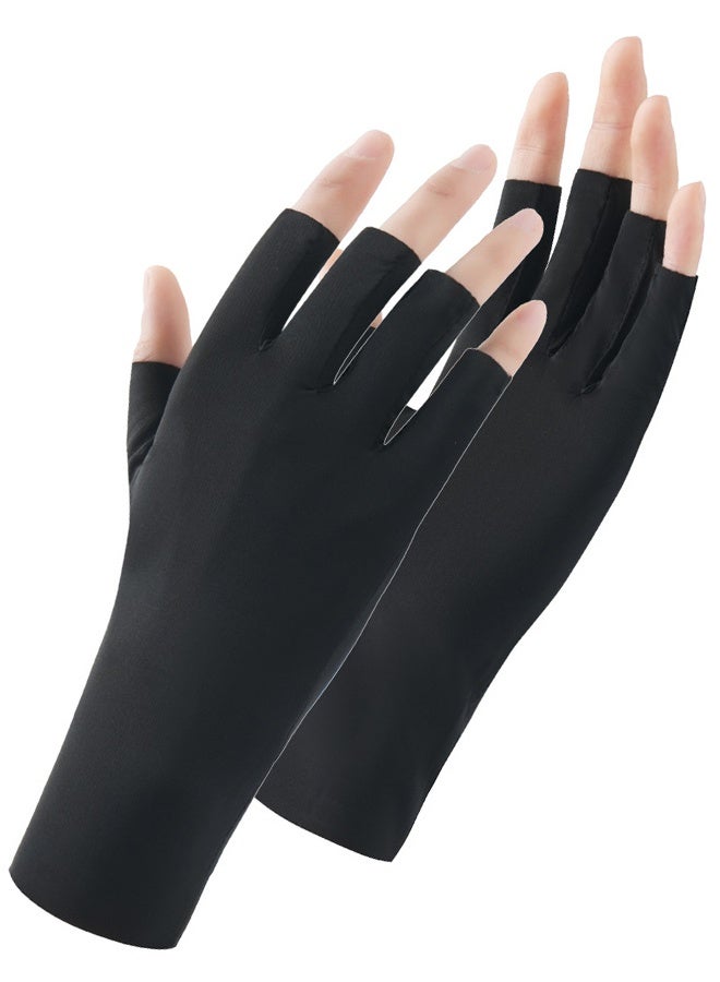 قفازات الأشعة فوق البنفسجية للسيدات لمصباح الأظافر جل احترافية upf50+ قفازات حماية الأشعة فوق البنفسجية للتجول في قفازات حماية شمس الصيف - Image 1