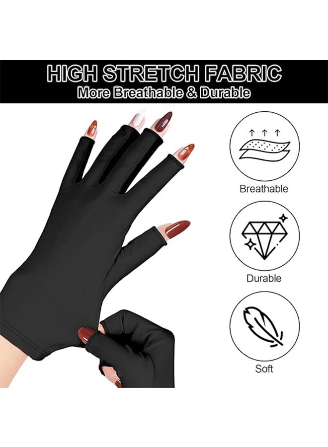 قفازات الأشعة فوق البنفسجية للسيدات لمصباح الأظافر جل احترافية upf50+ قفازات حماية الأشعة فوق البنفسجية للتجول في قفازات حماية شمس الصيف - Image 3