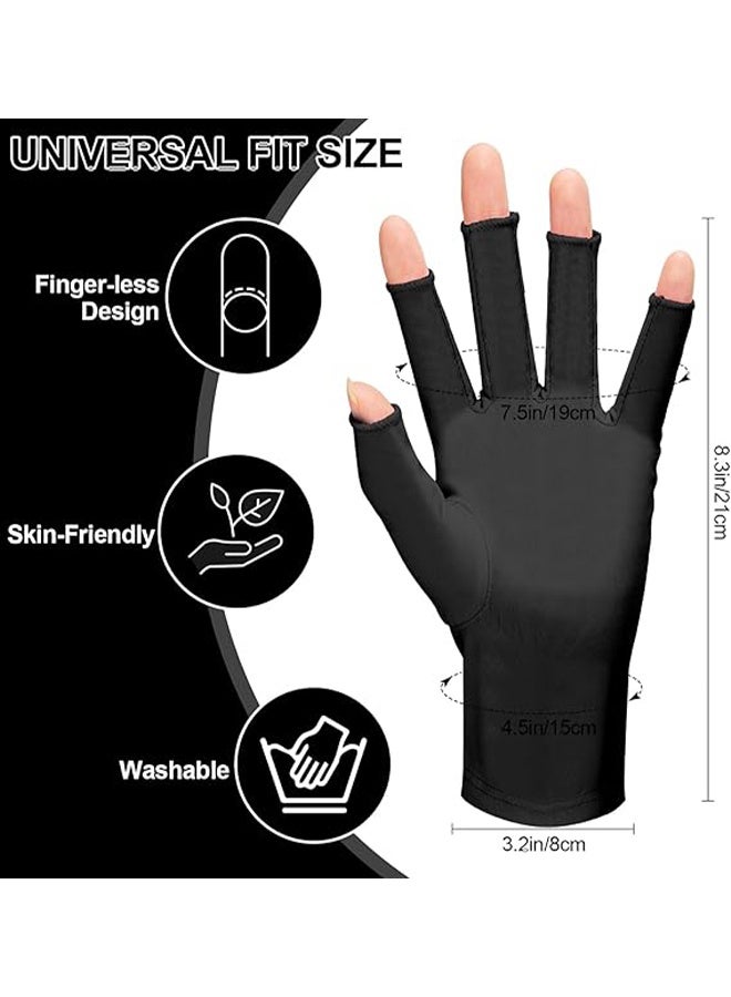قفازات الأشعة فوق البنفسجية للسيدات لمصباح الأظافر جل احترافية upf50+ قفازات حماية الأشعة فوق البنفسجية للتجول في قفازات حماية شمس الصيف - Image 4