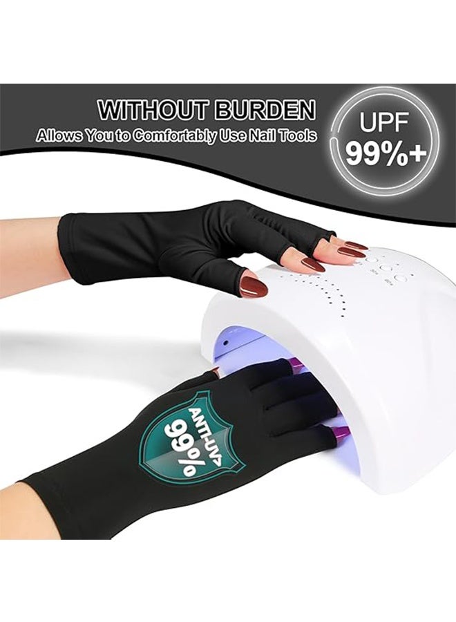 قفازات الأشعة فوق البنفسجية للسيدات لمصباح الأظافر جل احترافية upf50+ قفازات حماية الأشعة فوق البنفسجية للتجول في قفازات حماية شمس الصيف - Image 5