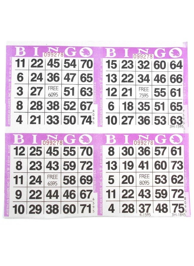 SmallToys 4 On Purple Bingo Paper Cards 750 Sheets 3000 Cards  - Image 1