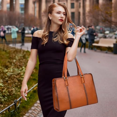 Banuce Full Grain Italian Leather Briefcase for Women Tote Purses and Handbags Shoulder Bag for Business Travel Work Stylish Vintage Brown - Image 3